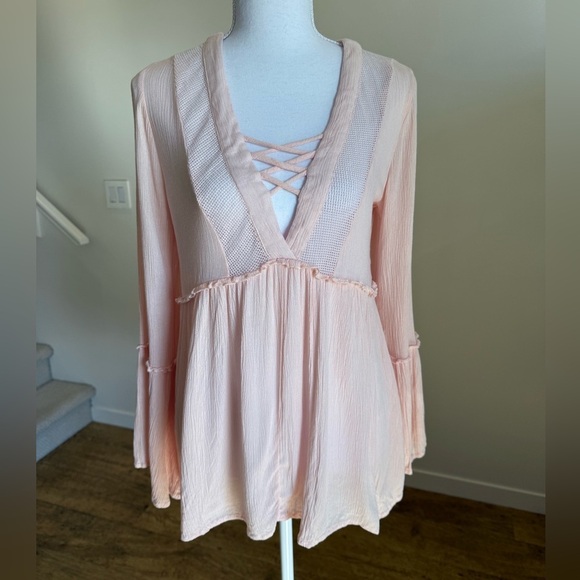 Dex Tops - Dex Babydoll Ethereal Y2K Top Size Medium Boho Victorian Romantic Milkmaid